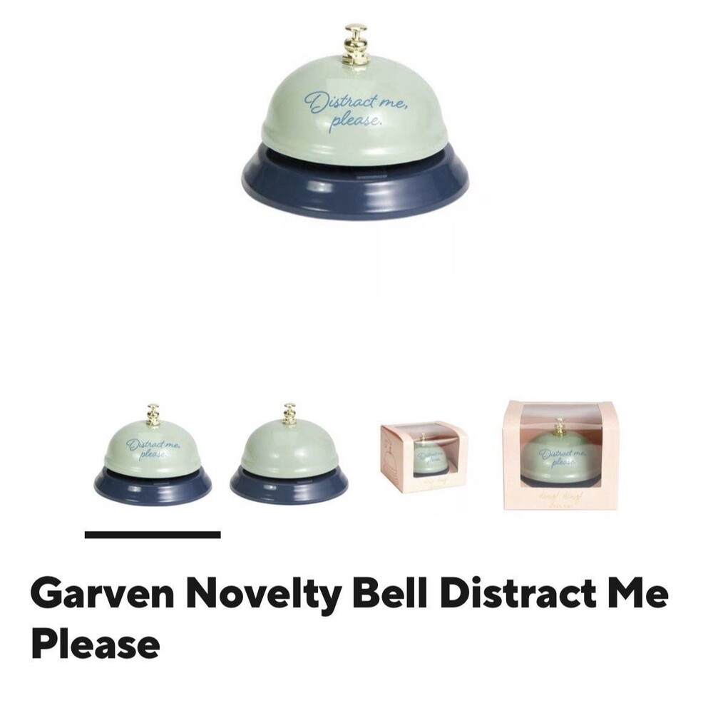 Garven Novelty Bell Distract Me Please Desk Bell